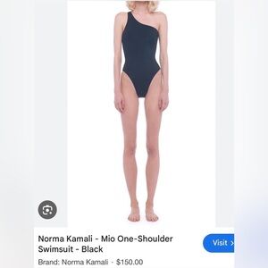 Norma Kamali Sleek Green Shimmer One-Piece Swimsuit